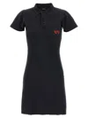 Balenciaga Black Mini Dress With Polo Shirt Style Collar And Logo Detail On The Front In Cotton Woma