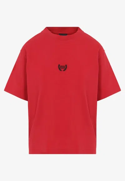Balenciaga Laurel Classic Medium Fit T-shirt In Red