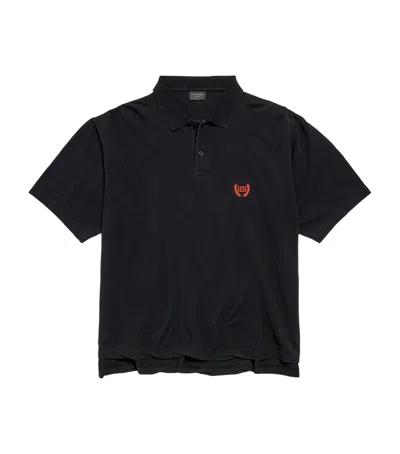 Balenciaga Laurel Classic Polo Shirt In Black
