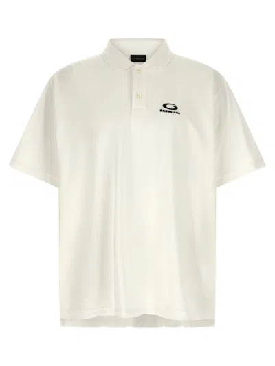 Balenciaga Laurel Regular Cut Short Sleeve Polo In Neutral