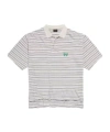 Balenciaga White Polo Shirt With Logo Embroidery On The Front And All-over Striped Motif In Cotton M In Multi