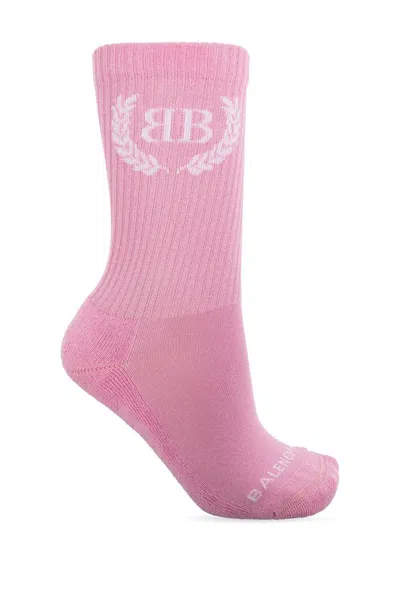 Balenciaga Laurel Cotton Blend Socks In Pink
