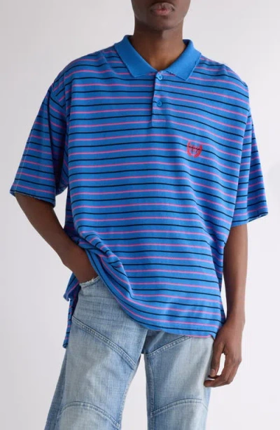 BALENCIAGA BALENCIAGA LAUREL EMBROIDERED OVERSIZE COTTON PIQUÉ POLO