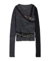 Balenciaga Women's Layered Asymmetric Top In Anthracite/black In Black