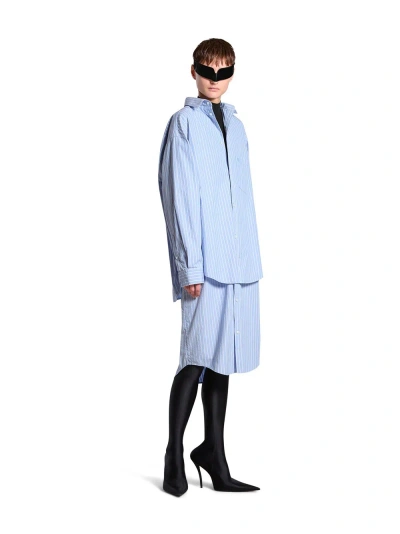 Balenciaga Layered Bb Classic  Chemisier Dress In Blue