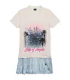 Balenciaga Layered Mini Dress With Denim Skirt Effect In Navy