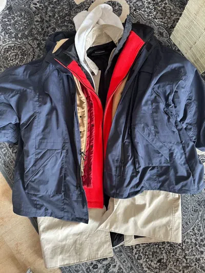 Pre-owned Balenciaga Layered Coat In Dark Color-dmc In Blue