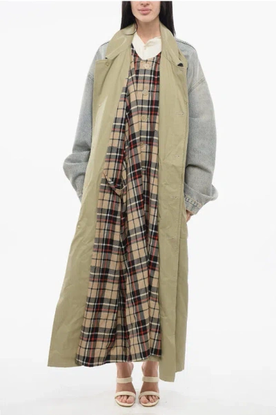Balenciaga Hybrid Beige And Denim Blue Cotton Coat