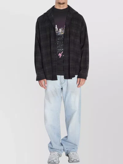 Balenciaga Layered Construction Shirt Featuring Patch Pocket In Black
