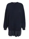 BALENCIAGA LAYERED COTTON PLEATED DRESS