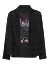 Balenciaga Layered Distressed Long Sleeve Graphic Shirt In Brown