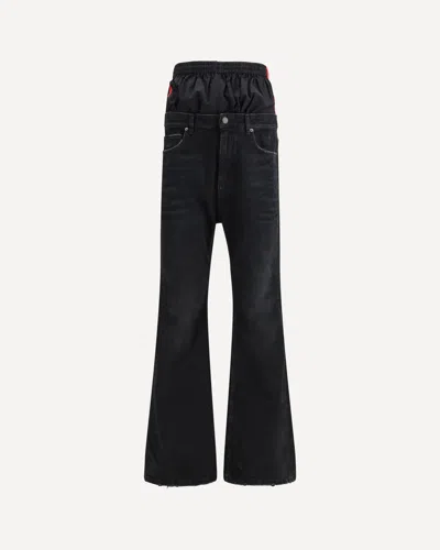 Balenciaga Layered Jeans In Black