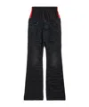 Balenciaga Layered Shell-trimmed Distressed Flared Jeans In Black