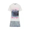 Balenciaga Layered Mini Dress With Denim Skirt Effect