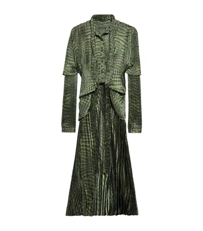 Balenciaga Layered Pleated Midi Dress