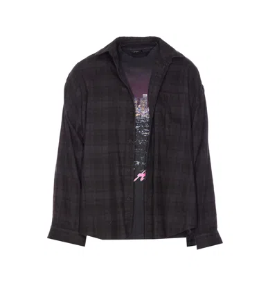 Balenciaga Layered Construction Shirt Featuring Patch Pocket In Black