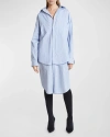 Balenciaga Layered Bb Classic Chemisier Dress In Blue