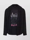 Balenciaga Layered Distressed Long Sleeve Graphic Shirt In Black