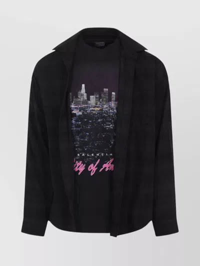 BALENCIAGA LAYERED SHIRT GRAPHIC PRINT