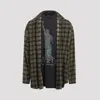 Balenciaga Light Khaki Green Cotton Layered Shirt In Light Khaki
