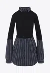Balenciaga Layered Sweater Featuring Collared Neck In Black