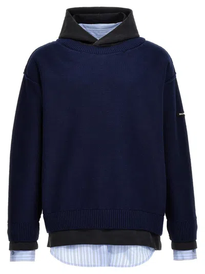 Balenciaga Layered Sweater In Blue