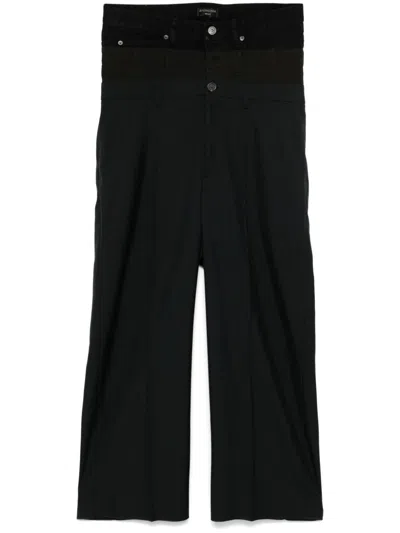 Balenciaga Layered Tailored Trousers In Black