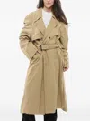 Balenciaga Layered Trench Coat With Asymmetric Hem In Neutrals