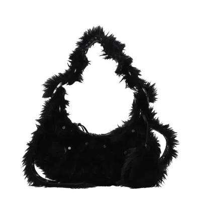 Balenciaga Le Cagole Shoulder Bags Women Eco Fur Black