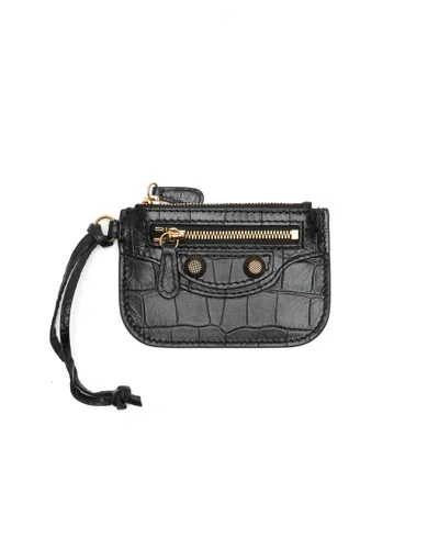 Balenciaga Le Cagole Coin Card Holder In Black