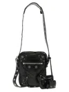 Balenciaga Le Cagole Embellished Textured-leather Messenger Bag In Black