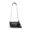 Balenciaga Textured Leather Shoulder Bag With Edgy Designpouch In Black