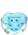 BALENCIAGA BALENCIAGA LE CAGOLE HEART MINI CROC-EMBOSSED LEATHER CROSSBODY