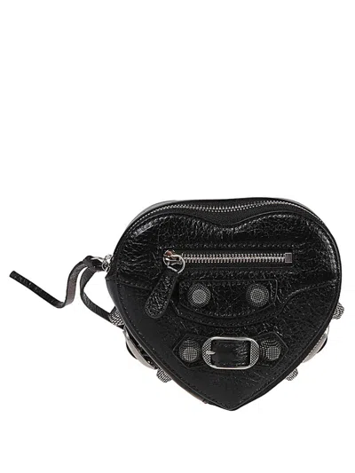 Balenciaga Le Cagole Heart Wallet In Black
