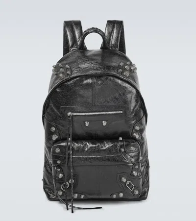 Balenciaga Le Cagole Leather Backpack In Black