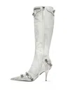 Balenciaga Cagole 90mm Metallic Leather Boots