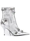 Balenciaga Cagole 90mm Metallic Ankle Boots