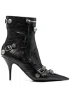 Balenciaga Cagole 50 Ankle Boots In Lamb Leather In Black