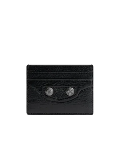 Balenciaga Le Cagole Leather Cardholder In Black