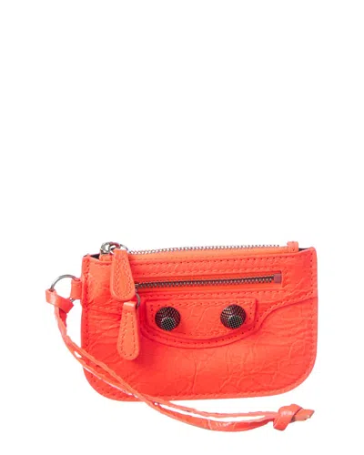 Balenciaga Le Cagole Leather Coin Purse In Orange