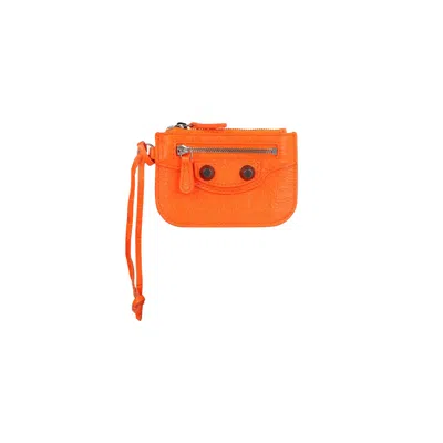 Pre-owned Balenciaga Le Cagole Leather Coin Purse 'orange' | Women's Size Onesize