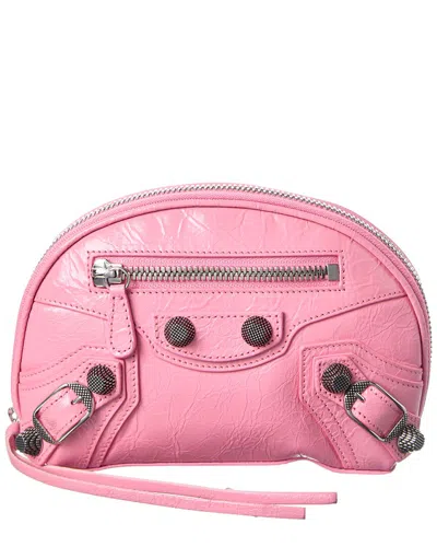 Balenciaga Le Cagole Leather Cosmetic Case In Pink