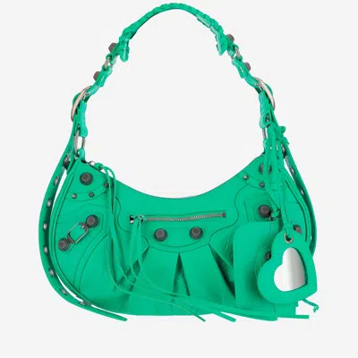 Balenciaga Le Cagole Leather Cross-body Bag In Green
