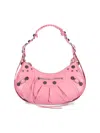 Balenciaga Fuchsia Leather Small Le Cagole Sling Shoulder Bag In Pink