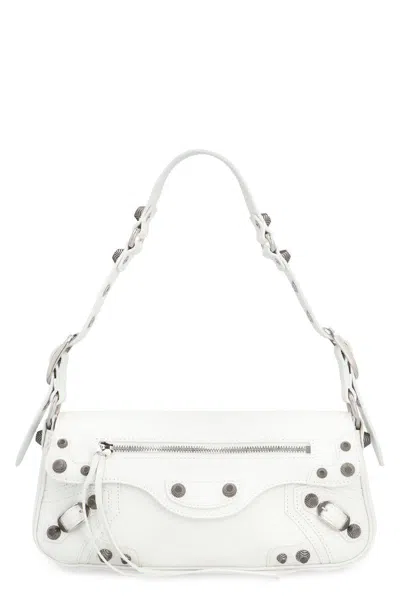 Balenciaga Le Cagole Leather Crossbody Bag In White