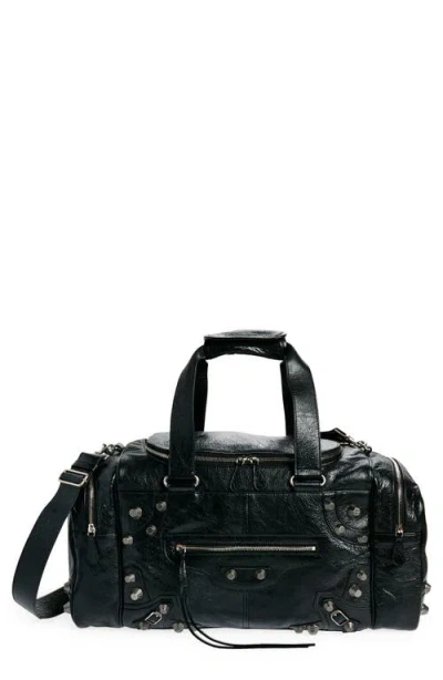 Balenciaga Le Cagole Leather Duffle Bag In Black