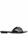Balenciaga Open-toe Sandals With Decorative Buckle Detail In Black