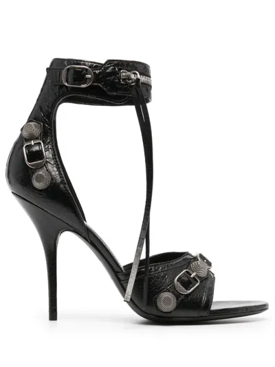 BALENCIAGA BALENCIAGA LE CAGOLE LEATHER HEEL SANDALS