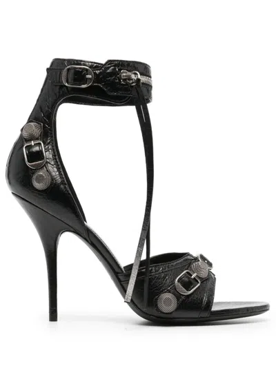 BALENCIAGA BALENCIAGA LE CAGOLE LEATHER HEEL SANDALS