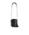 Balenciaga Le Cagole Embellished Textured-leather Messenger Bag In Black